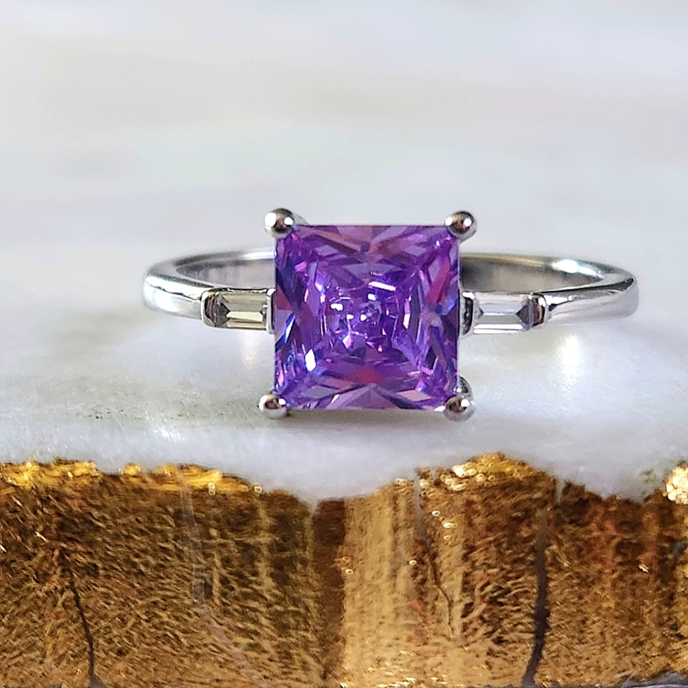 NWT Ryze Lavender Cubic Zirconia .925 Sterling Silver Ring - Size 8.75